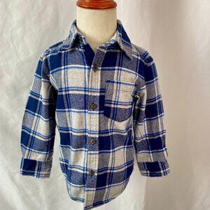 Carter’s Blue & Gray Plaid Flannel Shirt – Size 2T